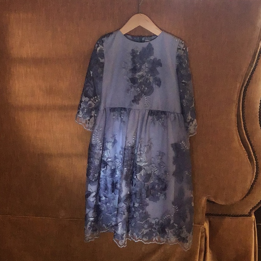 Blue Florence fancy floral dress 12y